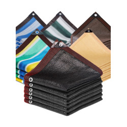 戶外遮陽防曬網包邊打孔四角遮陽帆網家用天幕陽台隱私網樓頂隔熱