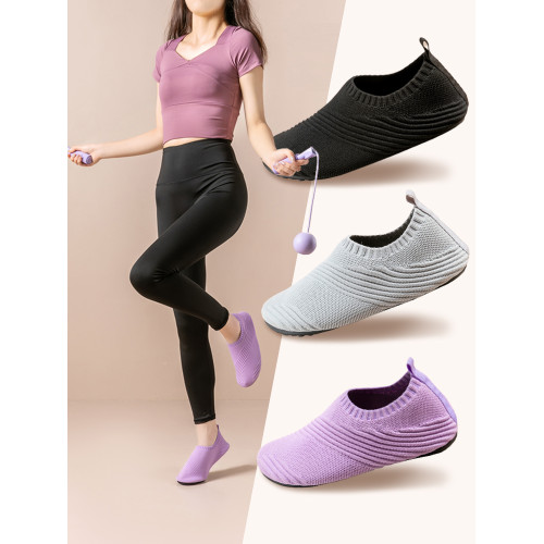 室內瑜珈鞋女家用軟底防滑居家跳操健身鞋舞蹈專用綜合飛織訓練鞋