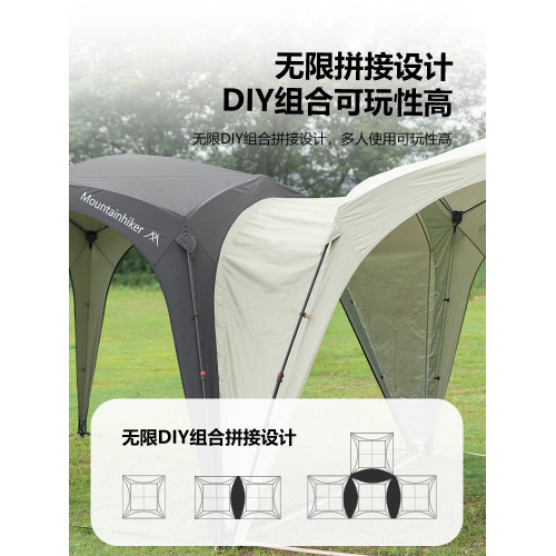 戶外露營速開自動穹頂天幕遮陽棚懶人涼棚自動帳篷塗銀免搭