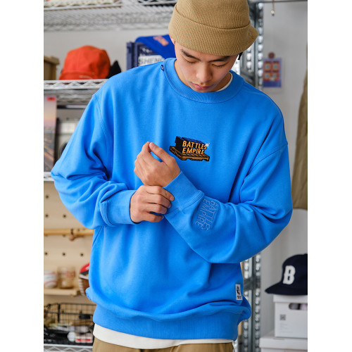 Battles 秋季基礎刺綉重磅毛圈純棉長袖T恤男女薄款衛衣套頭寬鬆 Battles 秋季基礎刺綉重磅毛圈純棉長袖T恤男女薄款衛衣套頭寬鬆