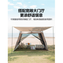 戶外天幕帳篷自動速開鋁桿露營防雨防曬銀膠沙灘釣魚蚊帳遮陽涼棚