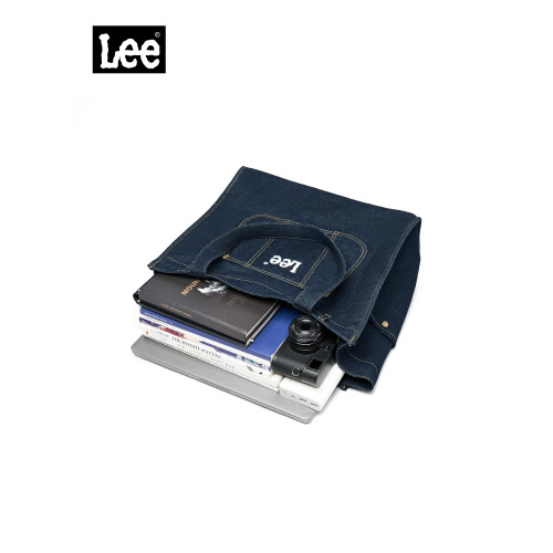 Lee官方牛仔布托特包女生休閒單肩包大容量輕便手提包學生手拎包