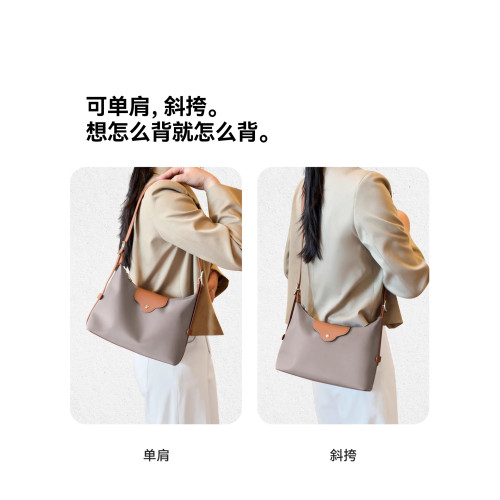 音樂家新款輕便上班雜物單肩包女士日常通勤包百搭簡約hobo包尼龍