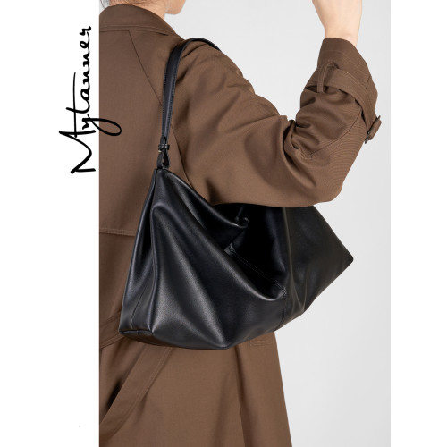 【麥田人】慵懶松弛感牛皮托特包女大容量通勤秋冬軟皮單肩斜後後背包