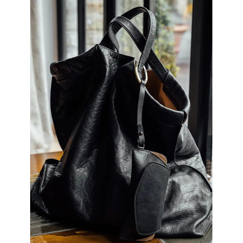 黑色真皮大容量托特包包女式2026新款輕奢小衆高級感手提通勤大包 黑色真皮大容量托特包包女式2026新款輕奢小衆高級感手提通勤大包