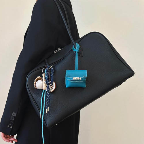 黑色真皮大容量托特包包女式2026新款輕奢小衆高級感單肩波士頓包