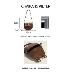 CHAIKAKILTER可愛百搭復古單肩通勤包包女2025秋季新款斜背馬鞍包