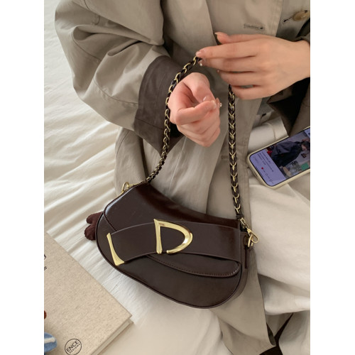 巨好看咖色超火馬鞍包包女式2026新款高級感輕奢小衆精緻斜背小包