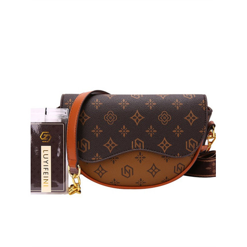 高級感復古馬鞍包包女2025新款時尚寬帶斜背小包印花鏈條單肩女包 高級感復古馬鞍包包女2025新款時尚寬帶斜背小包印花鏈條單肩女包