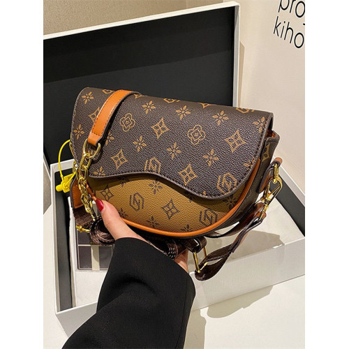 高級感復古馬鞍包包女2025新款時尚寬帶斜背小包印花鏈條單肩女包 高級感復古馬鞍包包女2025新款時尚寬帶斜背小包印花鏈條單肩女包