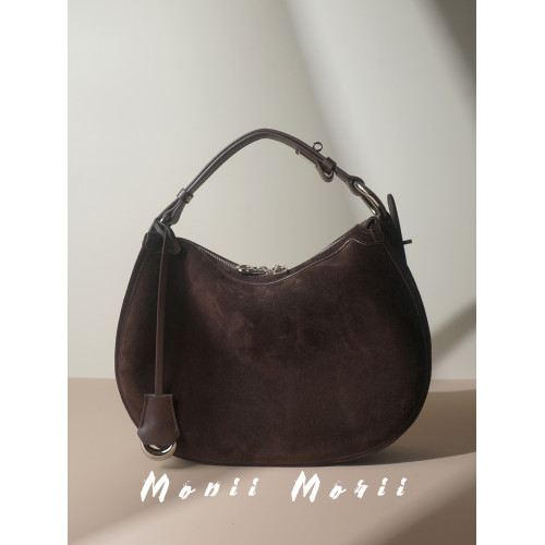 怪獸君2025秋冬新款磨砂牛皮馬鞍包真皮單肩包百搭高級感斜後後背包潮