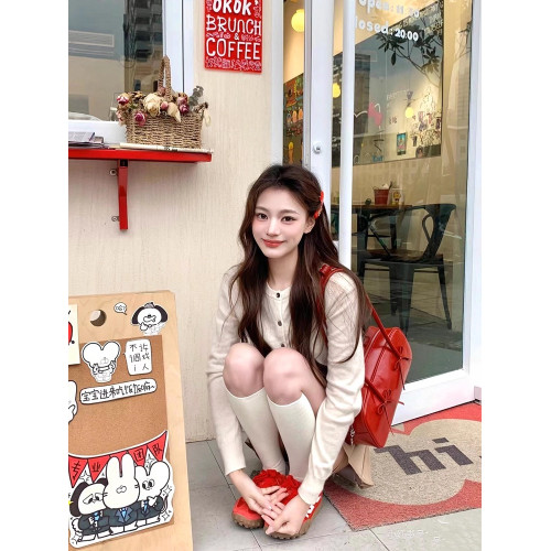 阿馨yolo 網紅同款紅色蝴蝶結法棍包高級感小衆設計百搭腋下包女