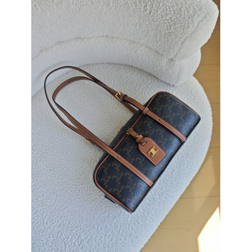 2025新款秋冬復古凱旋門老花保齡球包女手提腋下高級感拼色枕頭包