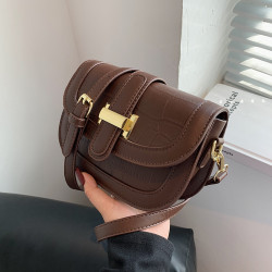 春夏網紅小包包2026新款時尚高級感女包撞色單肩包百搭斜背馬鞍包