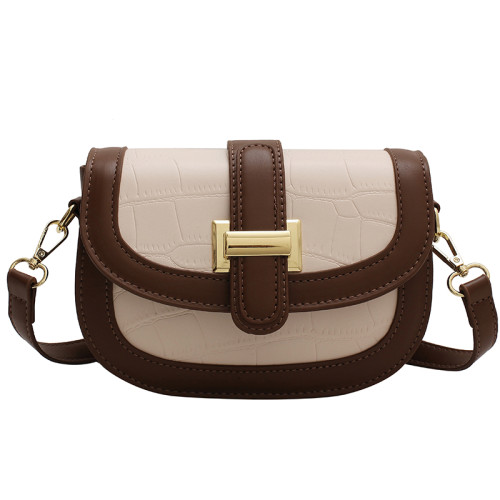 春夏網紅小包包2026新款時尚高級感女包撞色單肩包百搭斜背馬鞍包 春夏網紅小包包2026新款時尚高級感女包撞色單肩包百搭斜背馬鞍包