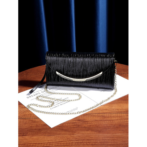 時尚真皮宴會手拿包女氣質2026新款牛皮有卡位大容量手抓包鏈條包