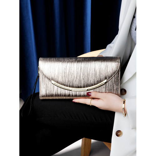 時尚真皮宴會手拿包女氣質2026新款牛皮有卡位大容量手抓包鏈條包