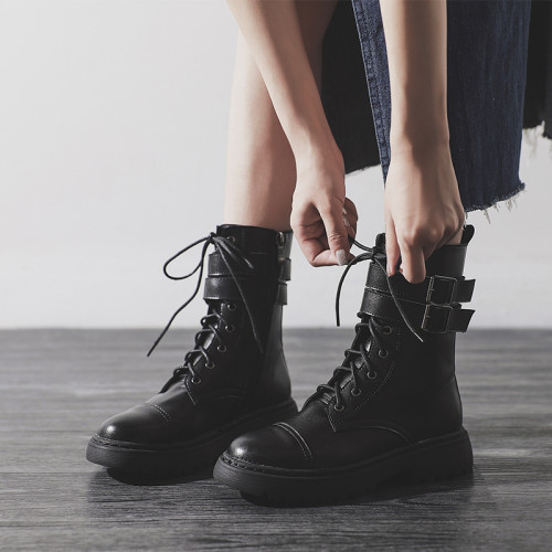 黑色馬丁靴2025年新款女秋季單靴大碼女靴41—43英倫短靴春秋鞋子 黑色馬丁靴2025年新款女秋季單靴大碼女靴41—43英倫短靴春秋鞋子