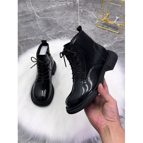 超火馬丁靴女平底真皮新款漆皮芒果頭時尚短靴冬加絨棉靴秋單靴子 超火馬丁靴女平底真皮新款漆皮芒果頭時尚短靴冬加絨棉靴秋單靴子