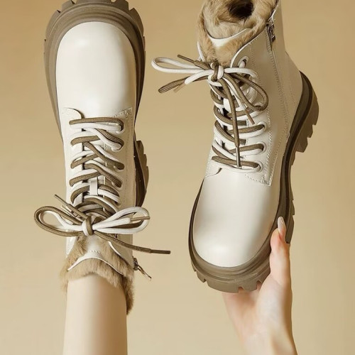 品牌加絨加厚東北雪地靴女厚底棉靴英倫風百搭冬季保暖時尚馬丁靴