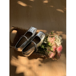 可甜可欲~內增高瑪麗珍女鞋2025春天新款復古褶皺一字釦方頭單鞋