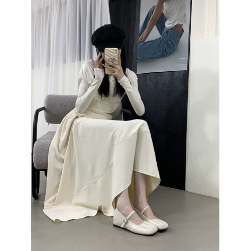 可甜可欲~內增高瑪麗珍女鞋2025春天新款復古褶皺一字釦方頭單鞋