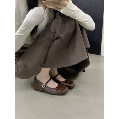 可甜可欲~內增高瑪麗珍女鞋2025春天新款復古褶皺一字釦方頭單鞋