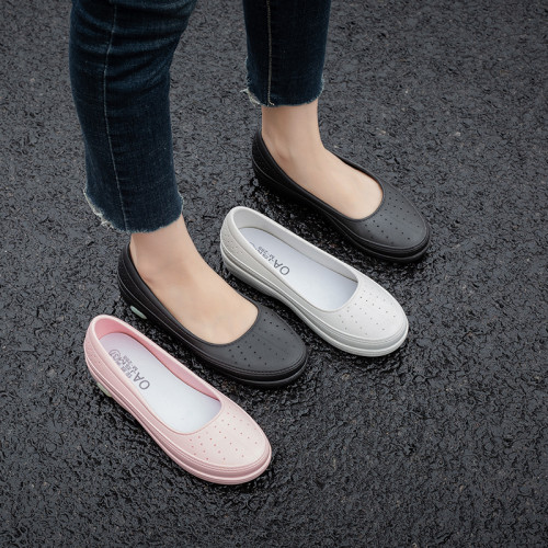 夏季淺口雨鞋女時尚學院外穿低幫防滑廚房清潔工作膠鞋防水護士鞋