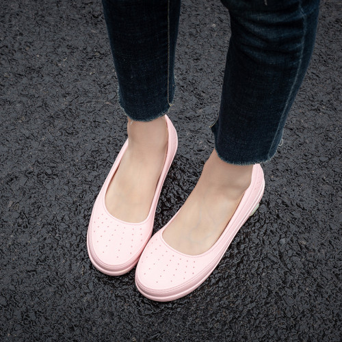 夏季淺口雨鞋女時尚學院外穿低幫防滑廚房清潔工作膠鞋防水護士鞋