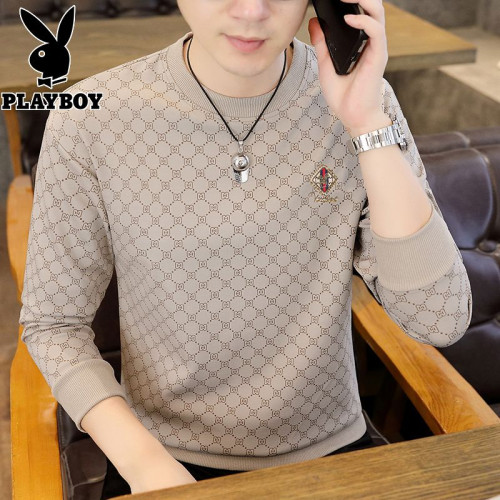 花花公子衛衣男士2026春秋新款圓領長袖t恤男潮流休閒打底衫上衣