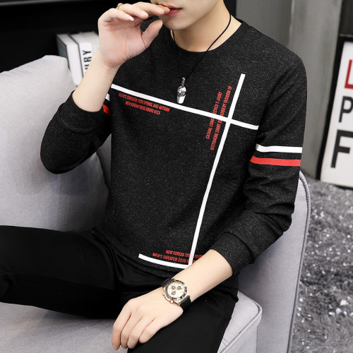 長袖T恤男秋裝上衣圓領針織衛衣潮男裝秋衣帥氣衣服青少年打底衫 長袖T恤男秋裝上衣圓領針織衛衣潮男裝秋衣帥氣衣服青少年打底衫