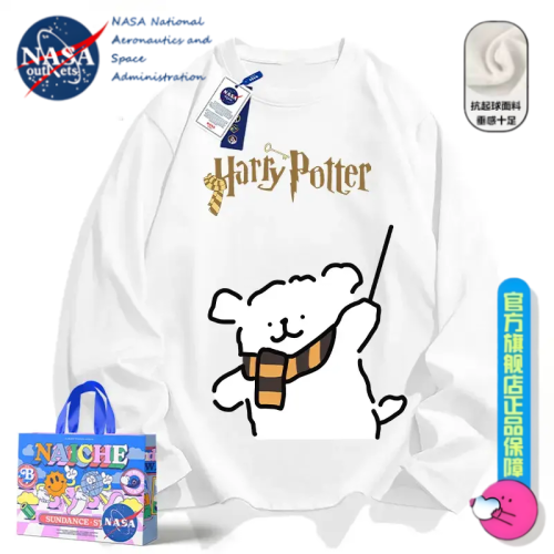 NASA聯名日系可愛卡通長袖t恤男女純棉秋季百搭情侶寬鬆打底上衣 NASA聯名日系可愛卡通長袖t恤男女純棉秋季百搭情侶寬鬆打底上衣