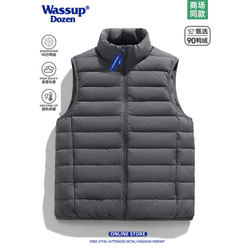 WASSUP DOZEN排骨輕薄男羽絨馬甲立領無袖修身透氣坎肩外套羽絨服 WASSUP DOZEN排骨輕薄男羽絨馬甲立領無袖修身透氣坎肩外套羽絨服