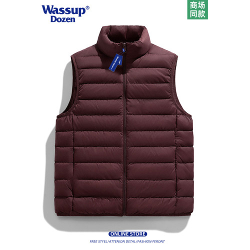 WASSUP DOZEN排骨輕薄男羽絨馬甲立領無袖修身透氣坎肩外套羽絨服 WASSUP DOZEN排骨輕薄男羽絨馬甲立領無袖修身透氣坎肩外套羽絨服
