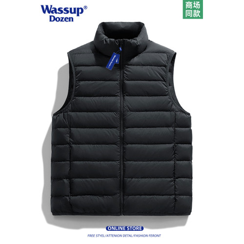 WASSUP DOZEN排骨輕薄男羽絨馬甲立領無袖修身透氣坎肩外套羽絨服 WASSUP DOZEN排骨輕薄男羽絨馬甲立領無袖修身透氣坎肩外套羽絨服