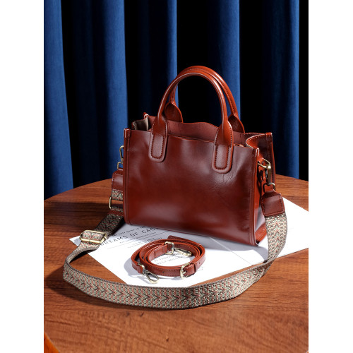 頭層牛皮斜背手提包包女百搭2026新款真皮大容量寬肩帶托特包女包