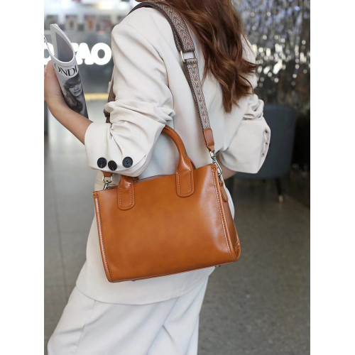 頭層牛皮斜背手提包包女百搭2026新款真皮大容量寬肩帶托特包女包