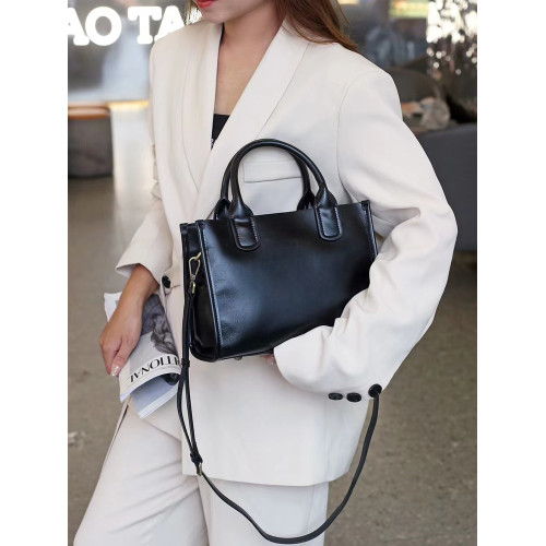 頭層牛皮斜背手提包包女百搭2026新款真皮大容量寬肩帶托特包女包