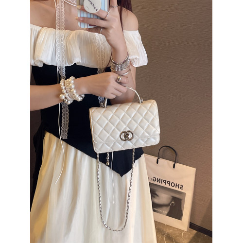 I.TELLE小香風菱格鏈條包包女2025新款百搭單肩斜後後背包手提小方包