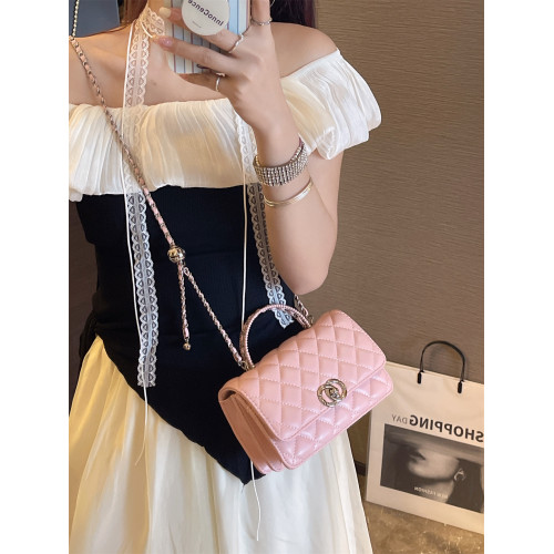 I.TELLE小香風菱格鏈條包包女2025新款百搭單肩斜後後背包手提小方包