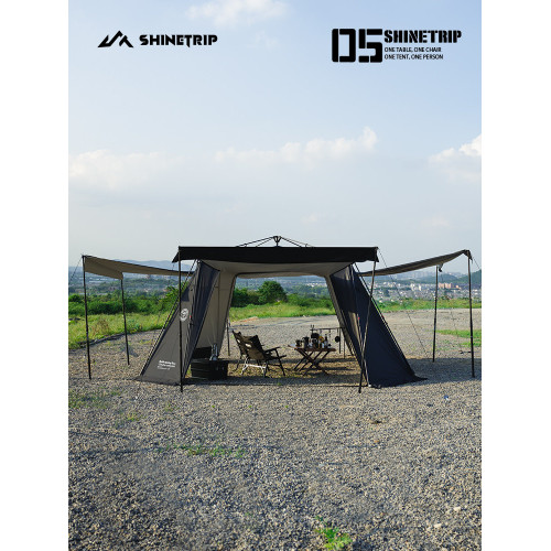 山趣戶外穹頂天幕帳篷二合一全自動速開防曬防雨野營過夜露營可攜式