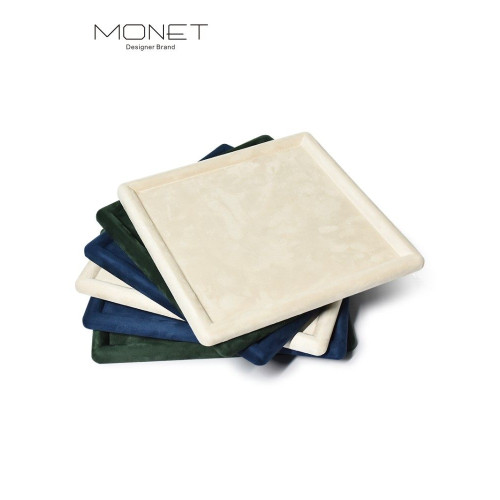 莫奈珠寶展示托盤眼鏡手錶絨布盤子陳列道具項鍊戒指首飾盒收納盤