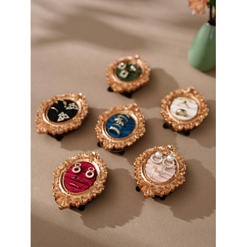 首飾展示架橢圓相框復古戒指收納盤飾品店鋪陳列拍攝道具家用擺件