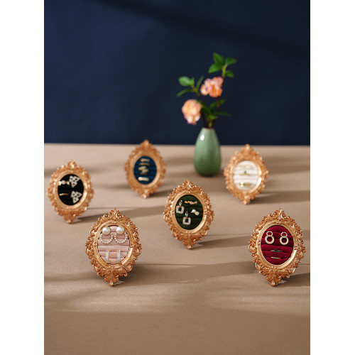 首飾展示架橢圓相框復古戒指收納盤飾品店鋪陳列拍攝道具家用擺件