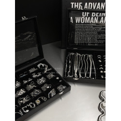 高級感大容量絲絨透明首飾盒項鍊戒指耳環防氧化防塵收納盒飾品盒