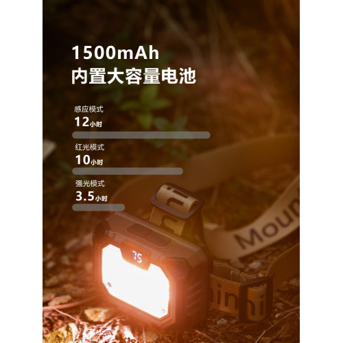 山之客頭燈戶外露營徒步爬山強光超長續航可攜式超輕防水照明燈