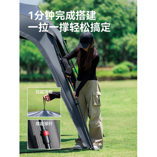 BLACKDOG黑狗戶外自立速開天幕黑膠帳篷露營防風雨穹頂防曬遮陽棚