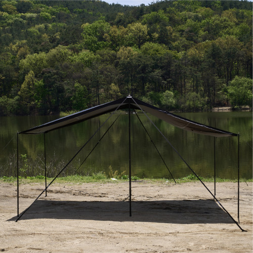 CAMVIL黑膠天幕戶外露營防曬防雨防蚊野營野餐可攜式六角天幕網紗 CAMVIL黑膠天幕戶外露營防曬防雨防蚊野營野餐可攜式六角天幕網紗