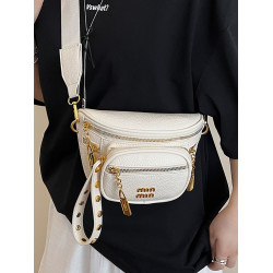 韓版時尚百搭寬肩帶日常出行包包女2025夏季新款高級感斜背馬鞍包