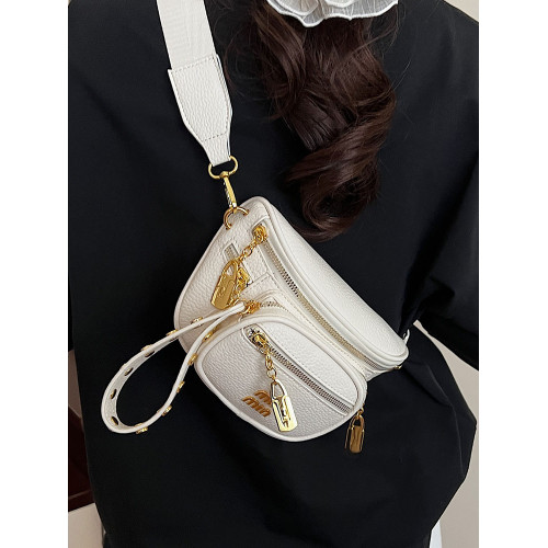 韓版時尚百搭寬肩帶日常出行包包女2025夏季新款高級感斜背馬鞍包